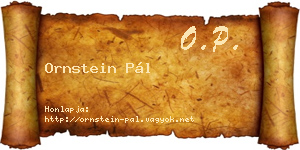 Ornstein Pál névjegykártya
